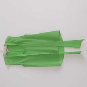Lilly Pulitzer Green Silk Tank Top with Neck Tie